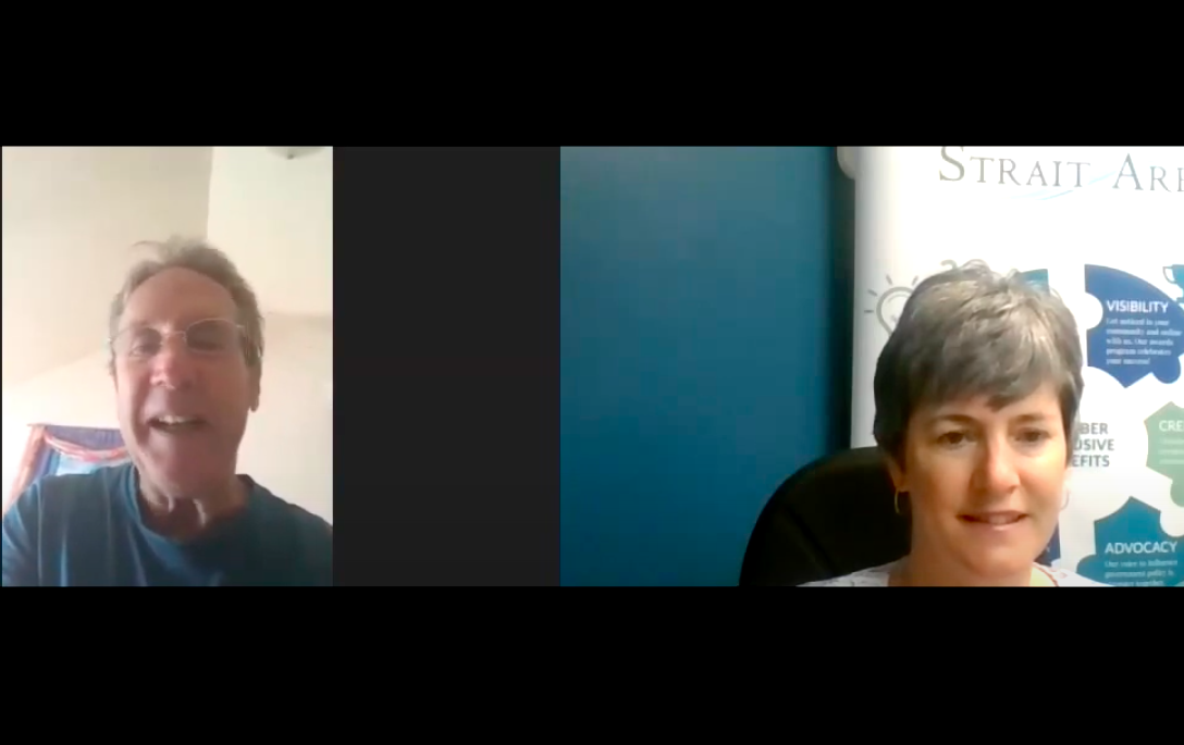 Paul and Chamber of Commerce Zoom meeting screenshot. Paul and Chamber of Commerce Zoom meeting screenshot.