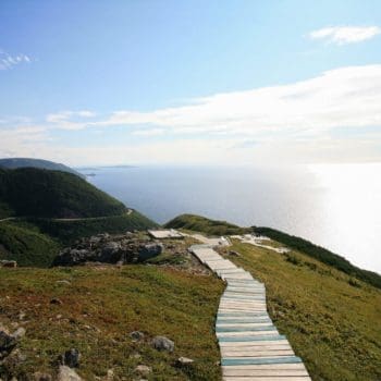 A beautiful vista of the Atlantic Ocean as seen from Cape Breton Island.